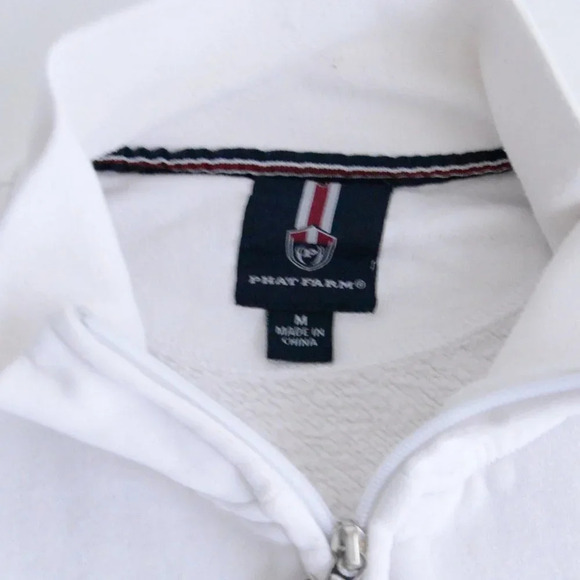 Vintage Phat Farm Y2K White Red Zip Up  Sweater - Medium - Picture 12 of 12